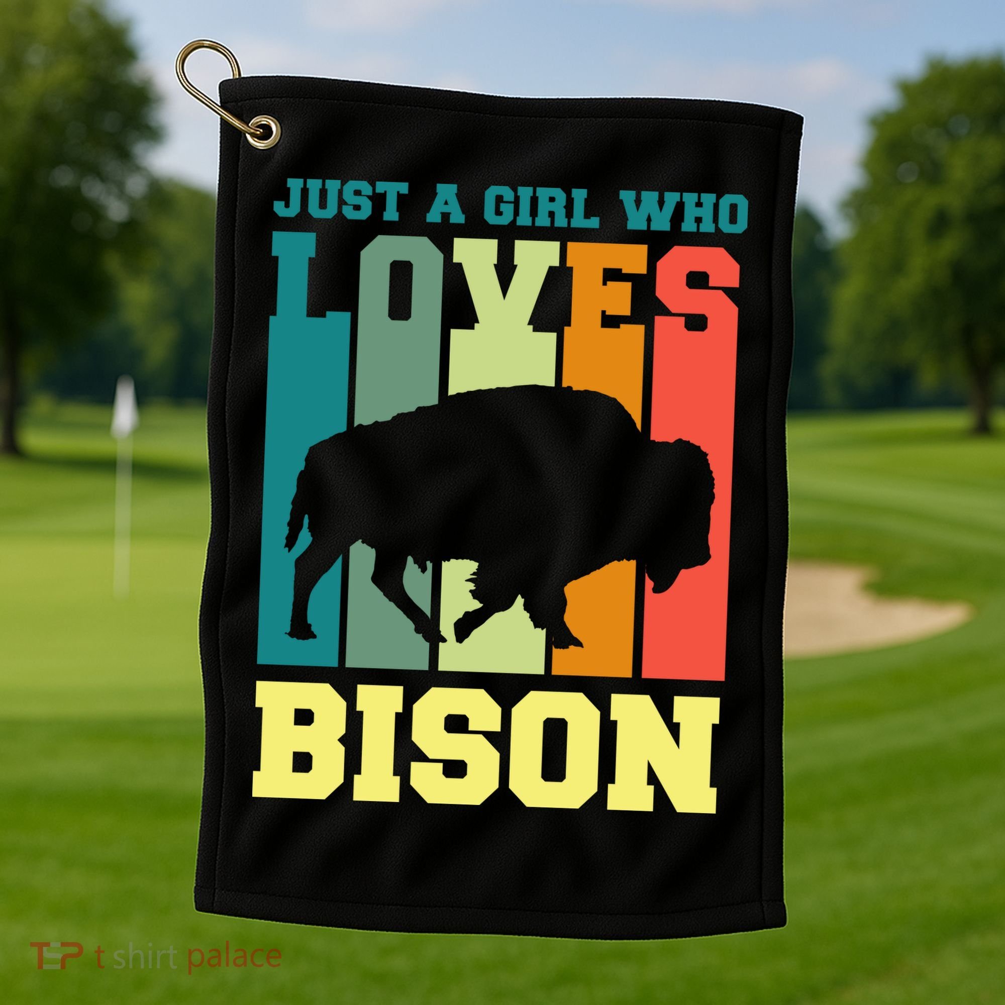 Just A Girl Who Loves Bison Golf Towel