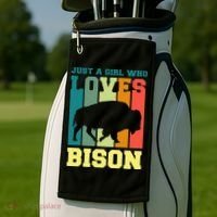 Just A Girl Who Loves Bison Golf Towel thumb 2
