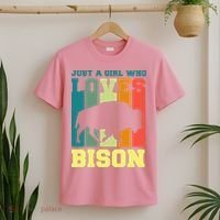 Just A Girl Who Loves Bison T-Shirt thumb 2