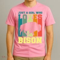 Just A Girl Who Loves Bison T-Shirt thumb 3