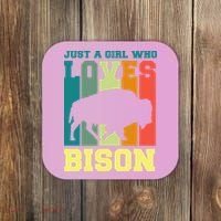 Just A Girl Who Loves Bison Coaster thumb 0