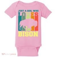 Just A Girl Who Loves Bison Baby Bodysuit thumb 0