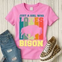 Just A Girl Who Loves Bison Women's T-Shirt thumb 3