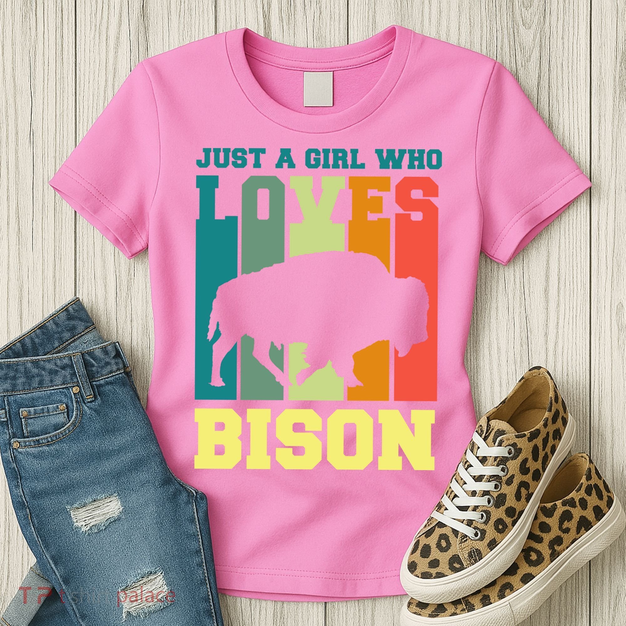 Just A Girl Who Loves Bison Women's T-Shirt
