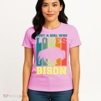 Just A Girl Who Loves Bison Women's T-Shirt thumb 4