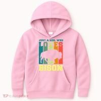 Just A Girl Who Loves Bison Kids Hoodie thumb 0