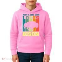 Just A Girl Who Loves Bison Kids Hoodie thumb 4