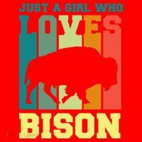 Just A Girl Who Loves Bison Santa Hat thumb 1
