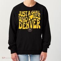 Just A Girl Who Loves D.E.N.V.E.R Nuggets Wavy Women's Sweatshirt thumb 0