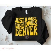 Just A Girl Who Loves D.E.N.V.E.R Nuggets Wavy Sweatshirt thumb 2