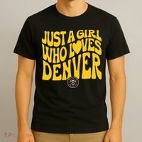 Just A Girl Who Loves D.E.N.V.E.R Nuggets Wavy T-Shirt thumb 3