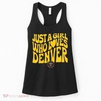 Just A Girl Who Loves D.E.N.V.E.R Nuggets Wavy Women's Tank Top thumb 0