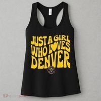 Just A Girl Who Loves D.E.N.V.E.R Nuggets Wavy Women's Tank Top thumb 3