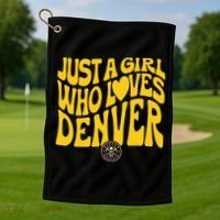 Just A Girl Who Loves D.E.N.V.E.R Nuggets Wavy Golf Towel thumb 1