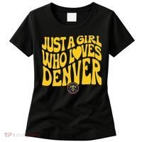 Just A Girl Who Loves D.E.N.V.E.R Nuggets Wavy Women's T-Shirt thumb 0