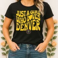 Just A Girl Who Loves D.E.N.V.E.R Nuggets Wavy Women's T-Shirt thumb 2