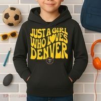 Just A Girl Who Loves D.E.N.V.E.R Nuggets Wavy Kids Hoodie thumb 2