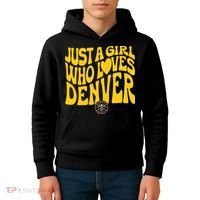 Just A Girl Who Loves D.E.N.V.E.R Nuggets Wavy Kids Hoodie thumb 4