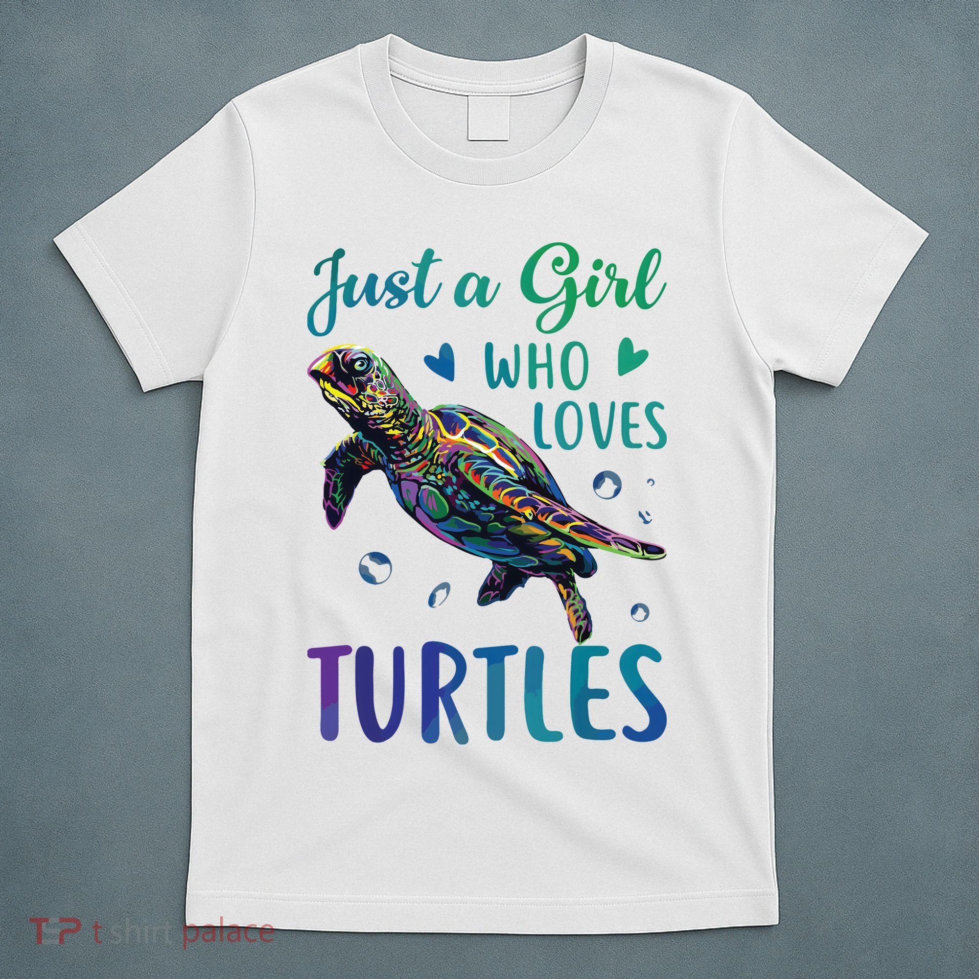 Just A Girl Who Loves Turtles Watercolor Sea Ocean Gift T-Shirt