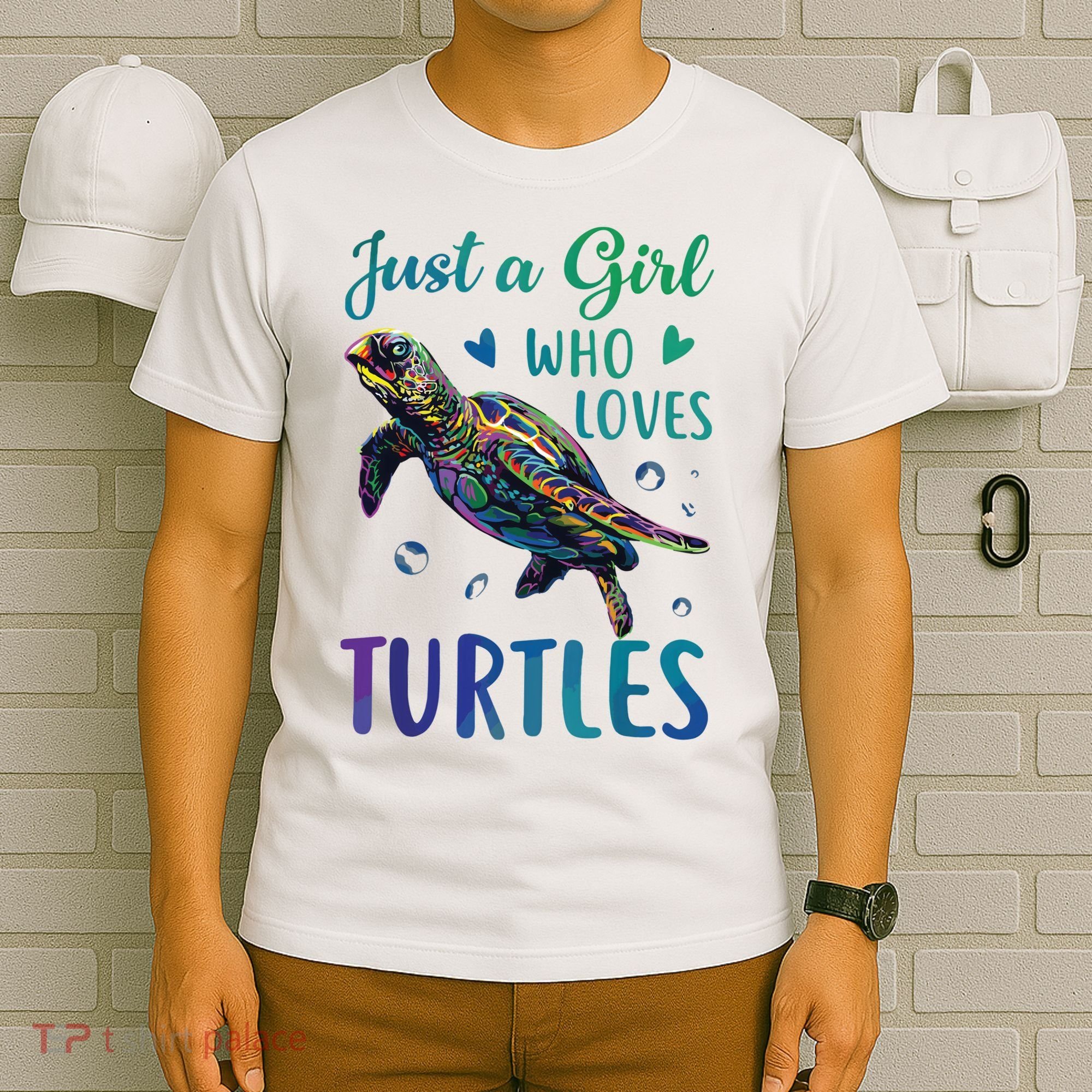 Just A Girl Who Loves Turtles Watercolor Sea Ocean Gift T-Shirt