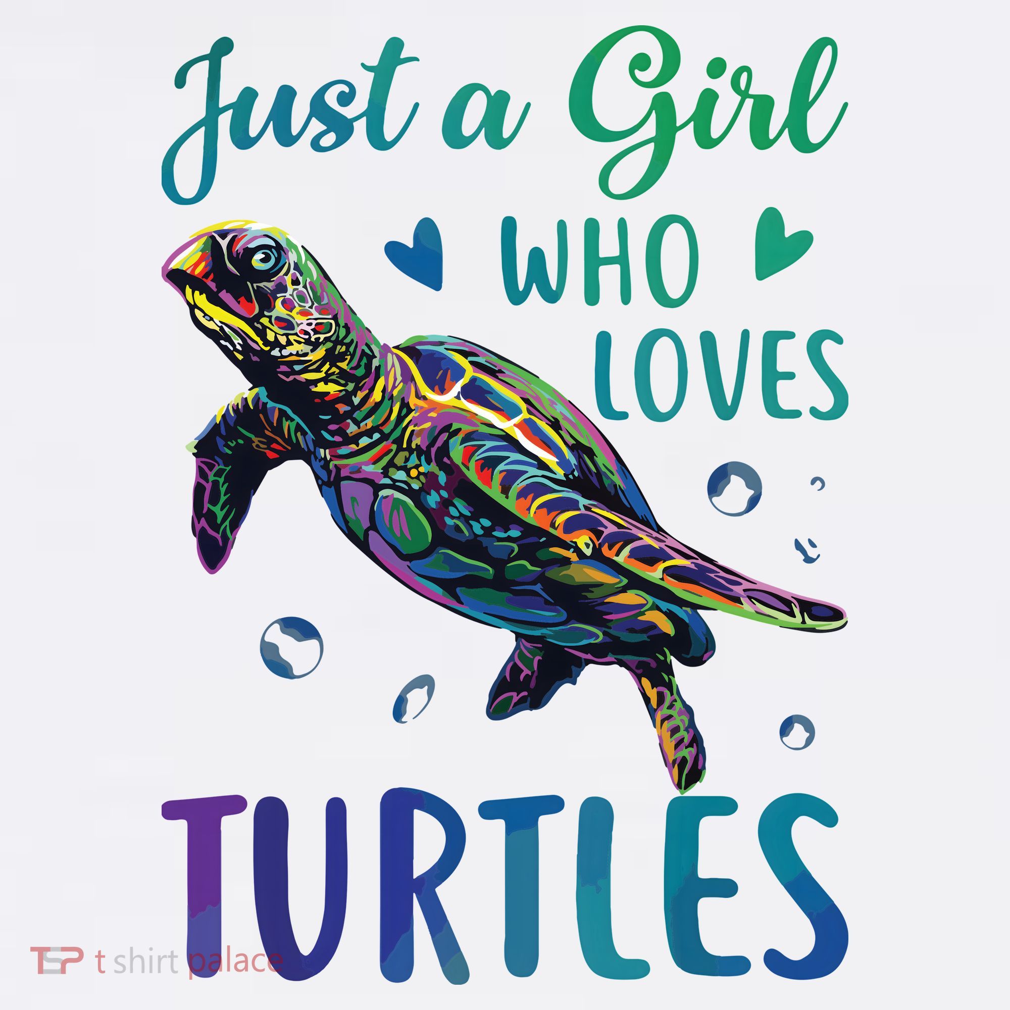 Just A Girl Who Loves Turtles Watercolor Sea Ocean Gift T-Shirt