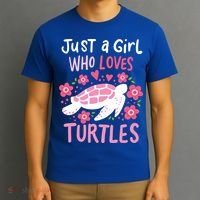 Just A Girl Who Loves Turtles Turtle Gift T-Shirt thumb 3