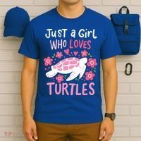 Just A Girl Who Loves Turtles Turtle Gift T-Shirt thumb 6