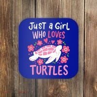 Just A Girl Who Loves Turtles Turtle Gift Coaster thumb 0