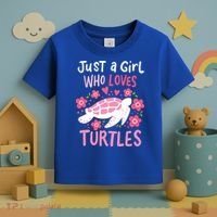 Just A Girl Who Loves Turtles Turtle Gift Toddler T-Shirt thumb 3