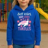 Just A Girl Who Loves Turtles Turtle Gift Kids Hoodie thumb 3