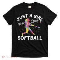 Just A Girl Who Loves Softball T-Shirt thumb 0