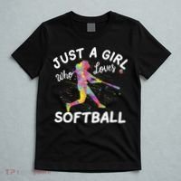 Just A Girl Who Loves Softball T-Shirt thumb 5