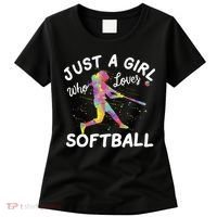 Just A Girl Who Loves Softball Women's T-Shirt thumb 0