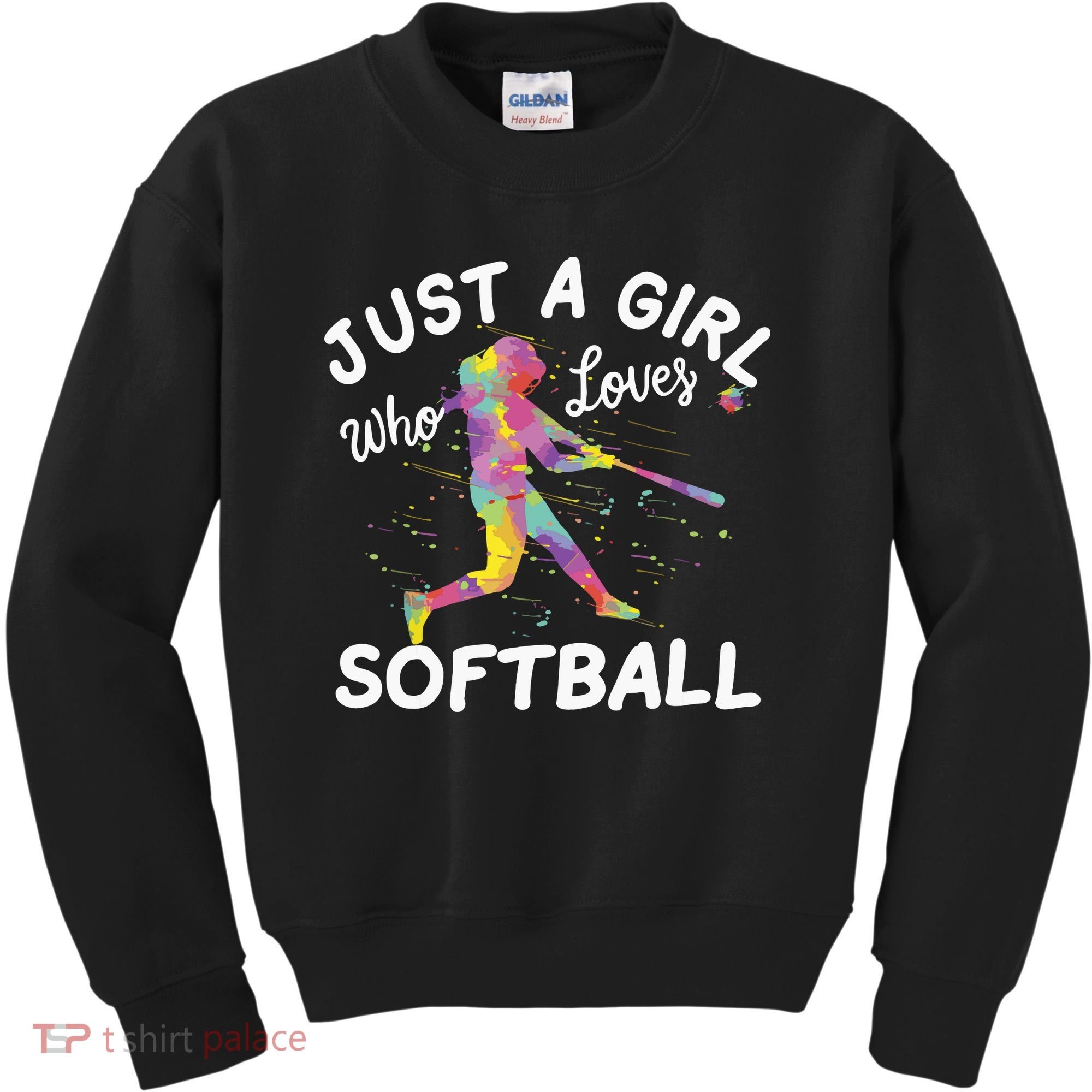 Just A Girl Who Loves Softball Kids Sweatshirt