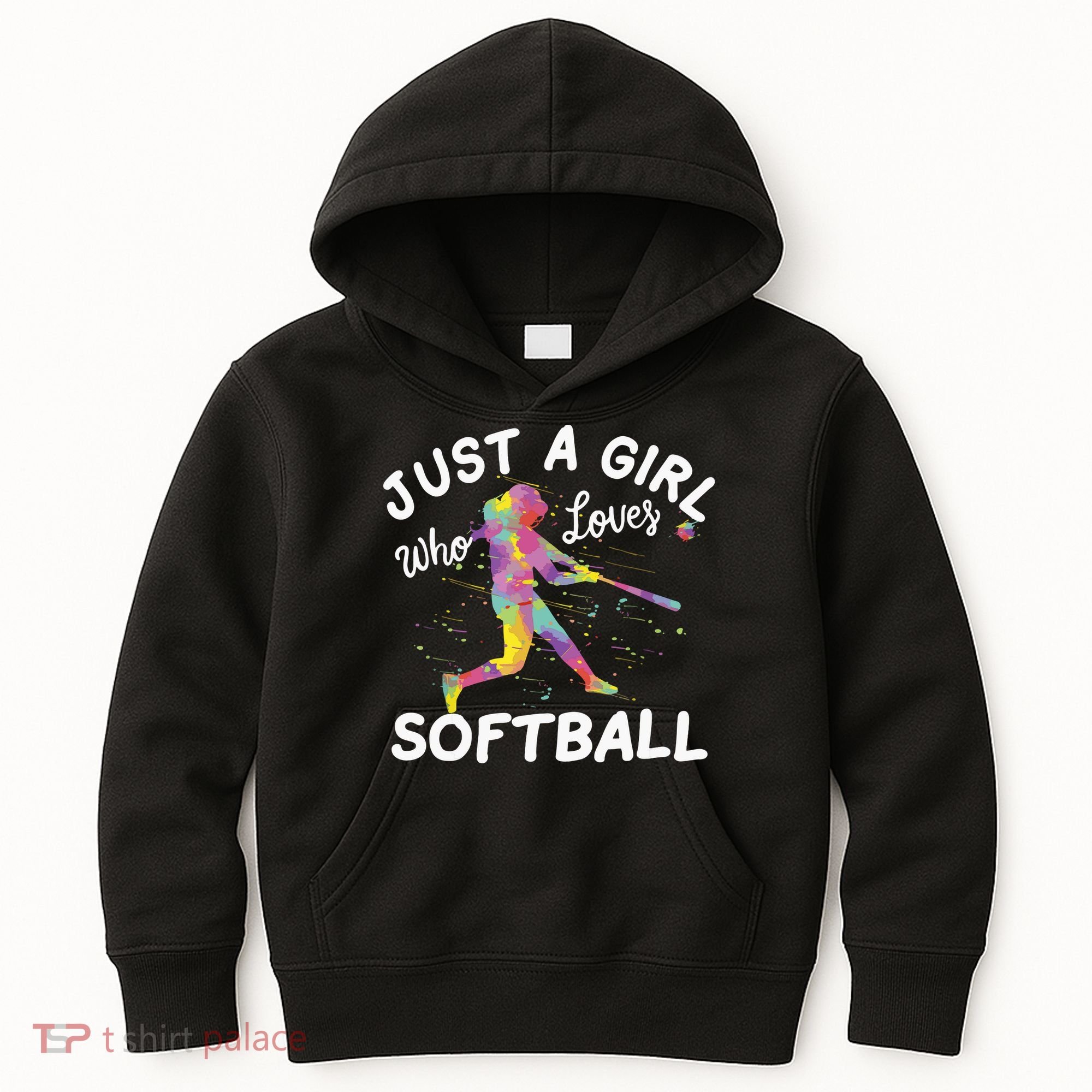 Just A Girl Who Loves Softball Kids Hoodie