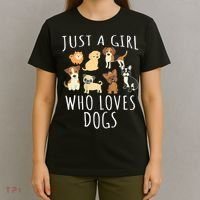 Just A Girl Who Loves Dogs Funny Puppy Gift T-Shirt thumb 4