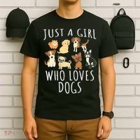Just A Girl Who Loves Dogs Funny Puppy Gift T-Shirt thumb 6