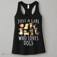 Just A Girl Who Loves Dogs Funny Puppy Gift Women's Tank Top thumb 3