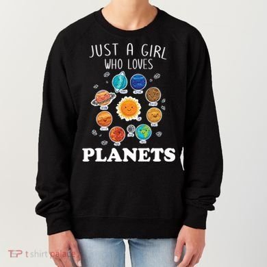 Just A Girl Who Loves Planets And Solar System Space Science Gift Women's Sweatshirt