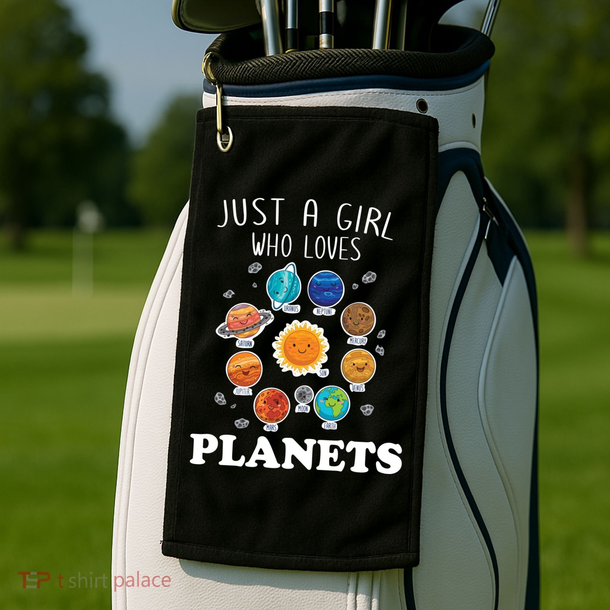 Just A Girl Who Loves Planets And Solar System Space Science Gift Golf Towel