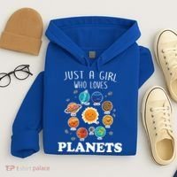 Just A Girl Who Loves Planets And Solar System Space Science Gift Hoodie thumb 4