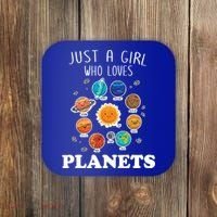 Just A Girl Who Loves Planets And Solar System Space Science Gift Coaster thumb 0
