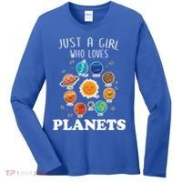 Just A Girl Who Loves Planets And Solar System Space Science Gift Women's Long Sleeve Shirt thumb 0