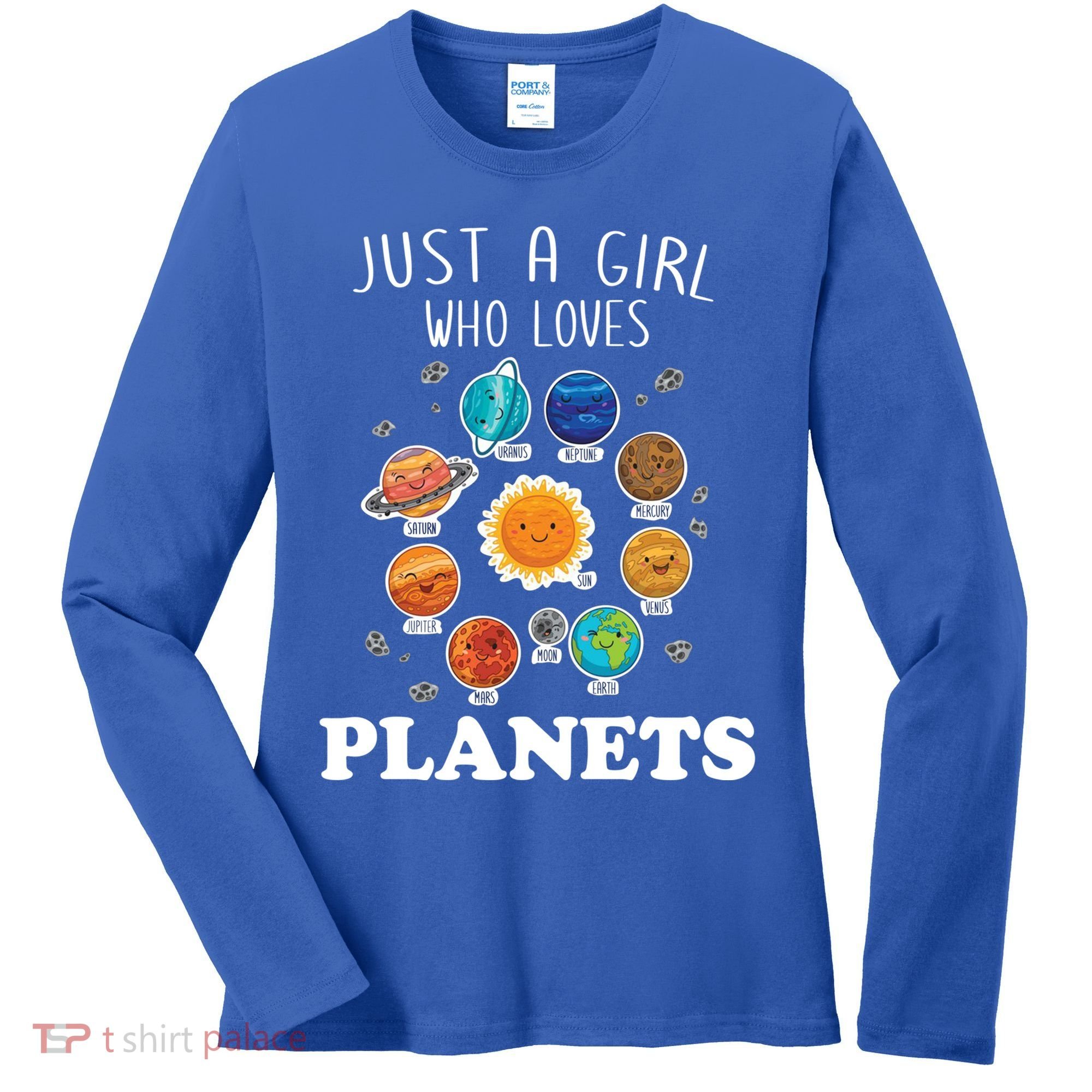Just A Girl Who Loves Planets And Solar System Space Science Gift Women's Long Sleeve Shirt