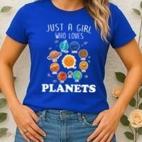 Just A Girl Who Loves Planets And Solar System Space Science Gift Women's T-Shirt thumb 2