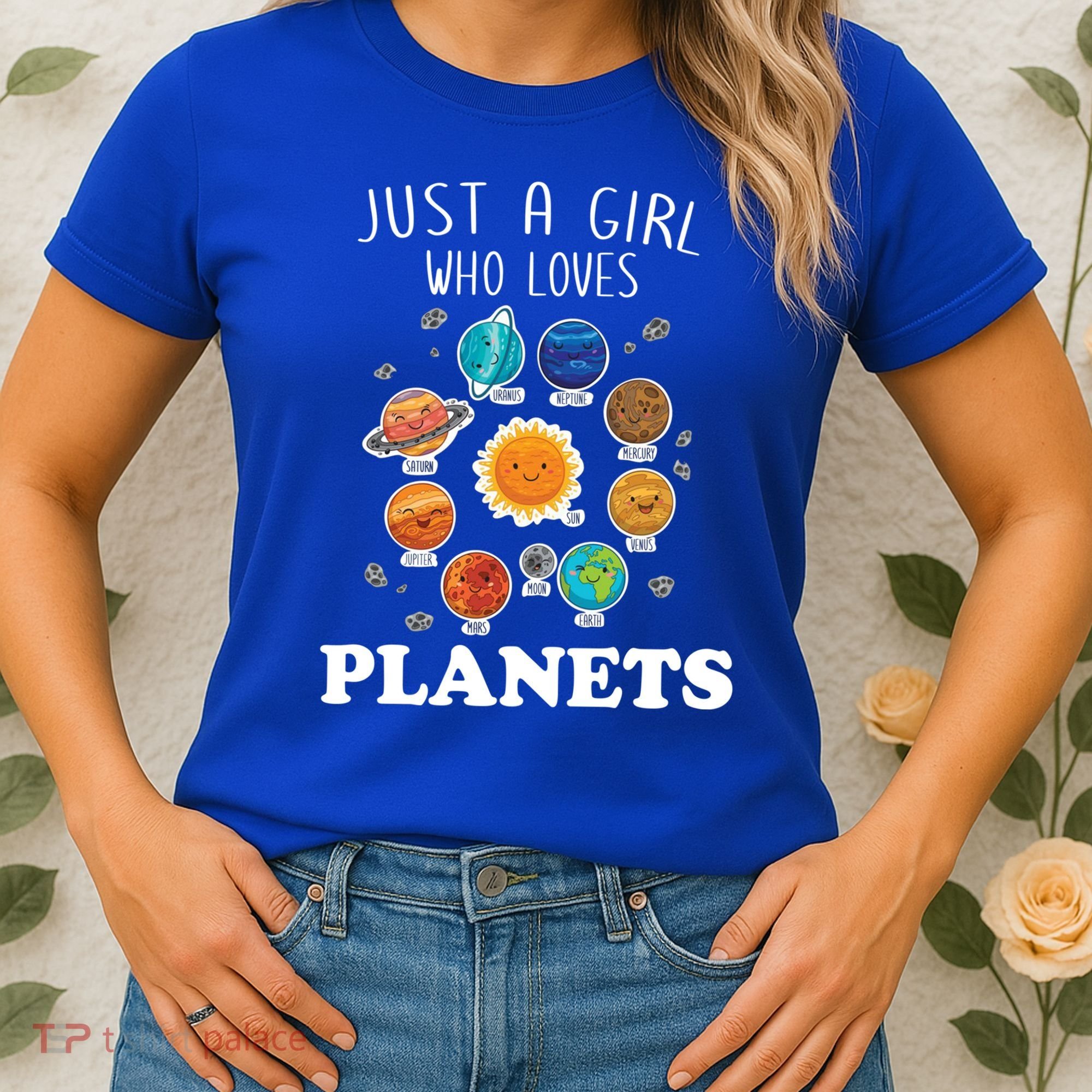 Just A Girl Who Loves Planets And Solar System Space Science Gift Women's T-Shirt