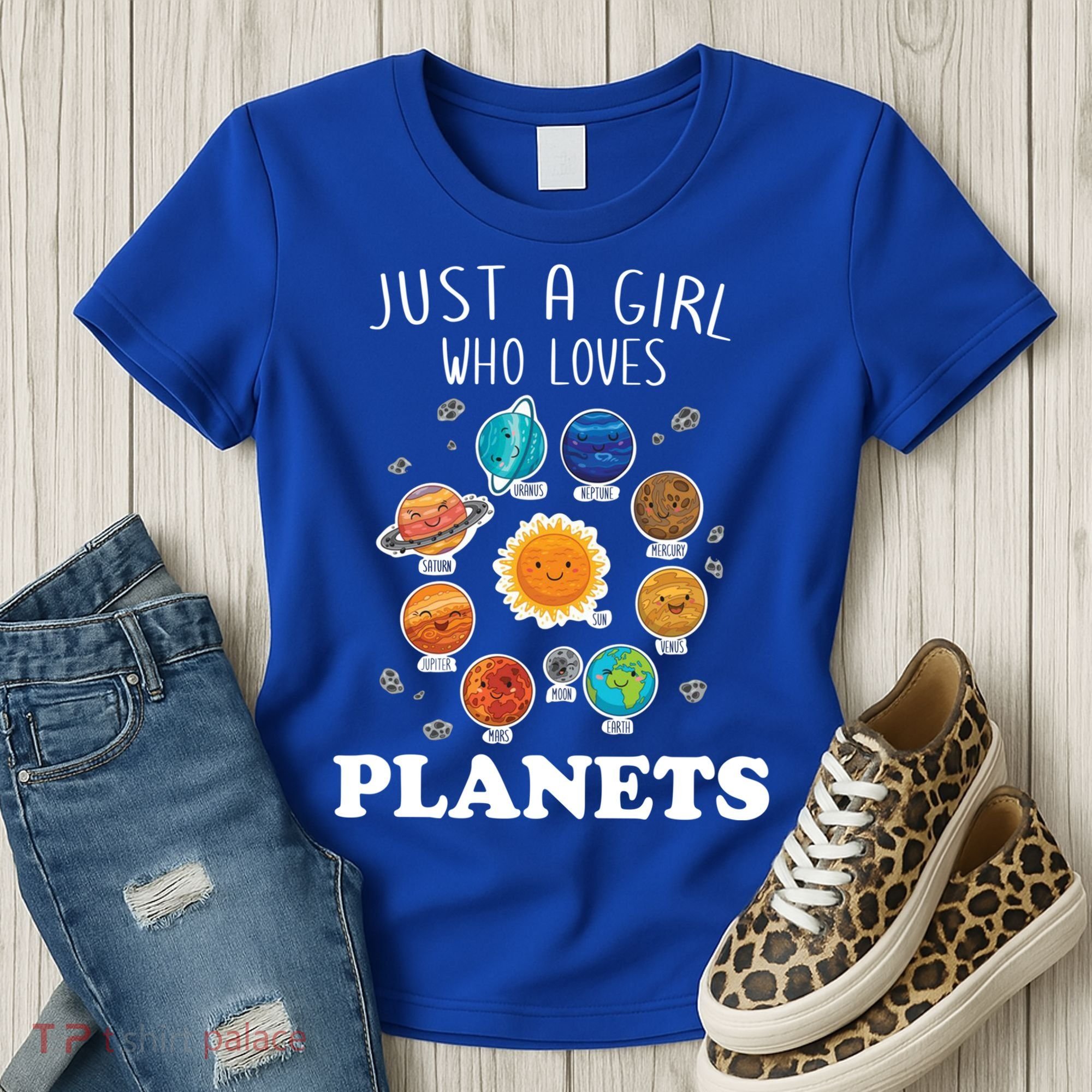 Just A Girl Who Loves Planets And Solar System Space Science Gift Women's T-Shirt