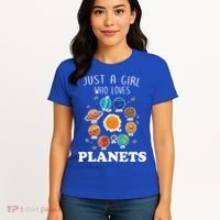 Just A Girl Who Loves Planets And Solar System Space Science Gift Women's T-Shirt thumb 4
