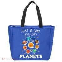 Just A Girl Who Loves Planets And Solar System Space Science Gift Tote Bag thumb 0