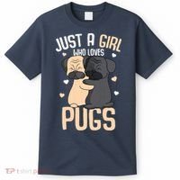 Just A Girl Who Loves Pugs Kids Girl Pug Lover T-Shirt thumb 0